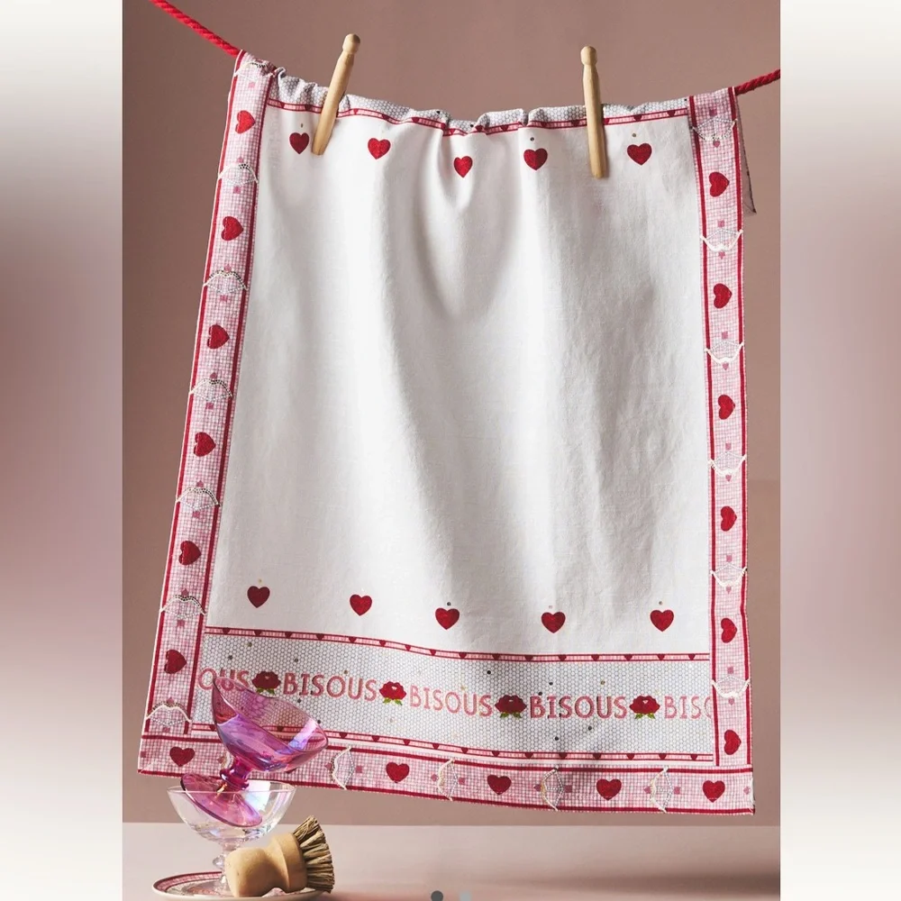 Anthropologie valentines bistro dish towel new with tags - Picture 5 of 5